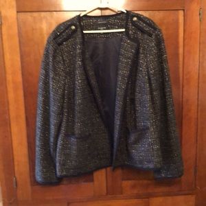 Talbot black/brown/foil weave blazer